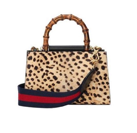 gucci nymphaea leopard print pony hair black leather mini satchel|Handbags for Women .